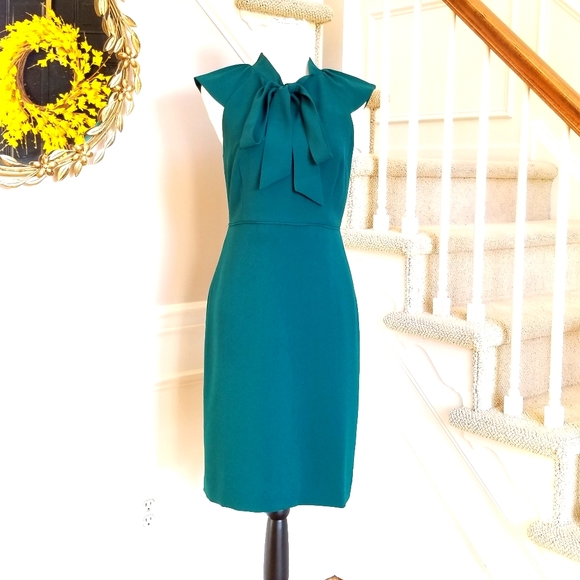 J. Crew Dresses & Skirts - 🆕️ J Crew Green Neck-tie sheath dress ruffle